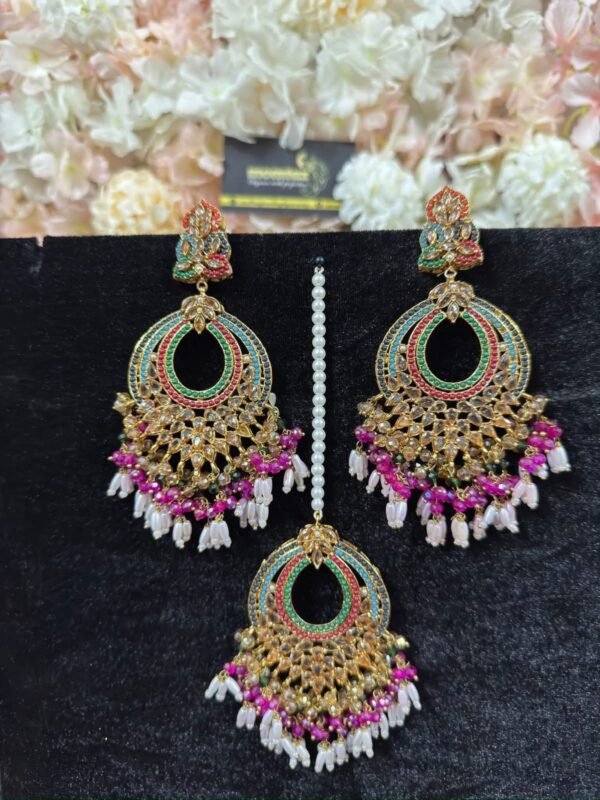 Pakistani earrings tika set - Image 4