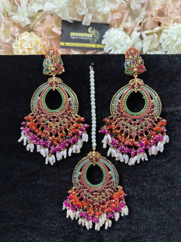 Pakistani earrings tika set - Image 3