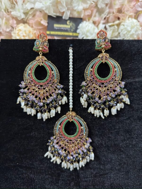 Pakistani earrings tika set - Image 2