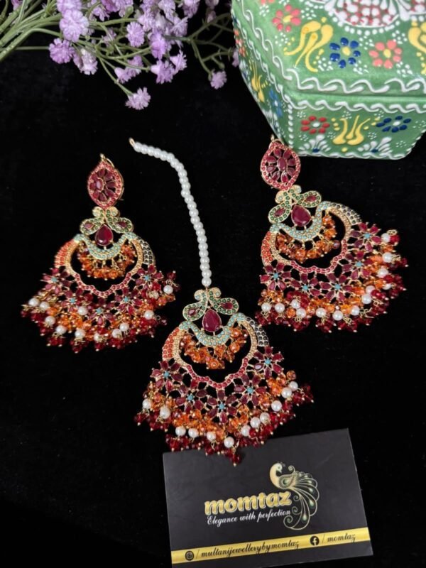 Pakistani earrings tika set - Image 6