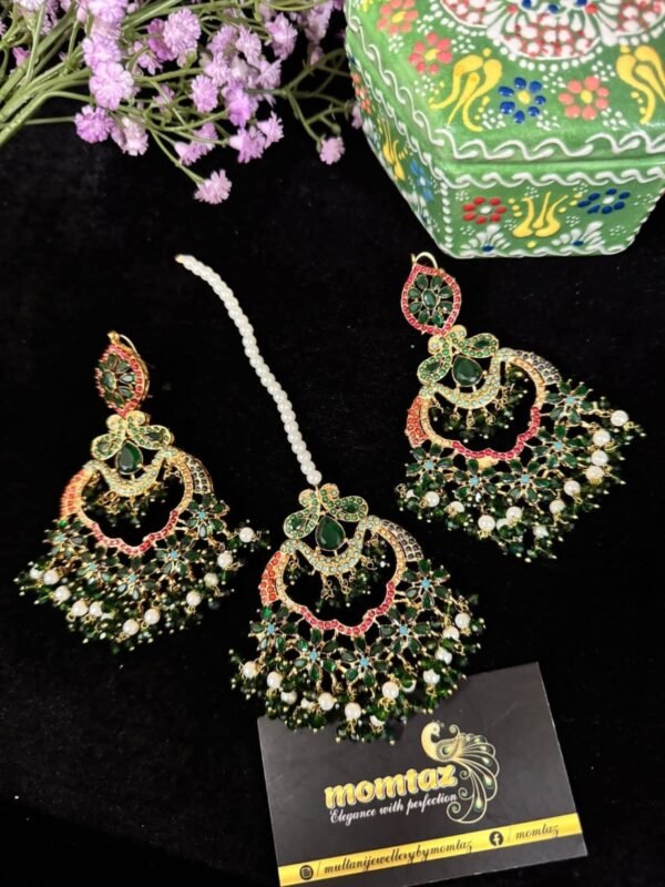 Pakistani earrings tika set - Image 9
